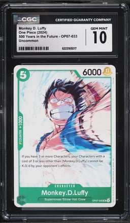 2024 One Piece 500 Years In The Future Monkey D. Luffy #OP07-033 CGC 10 GEM MINT