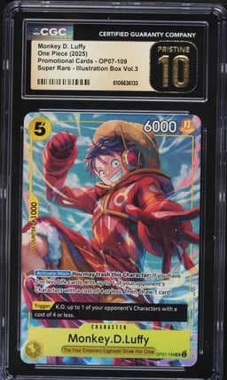 2025 One Piece Promo Illustration Box Volume 3 SR Monkey D. Luffy #OP07-109 CGC 10 PRISTINE