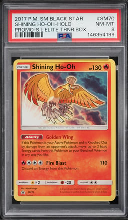 2017 Pokemon Sun & Moon Promo Shining Legends ETB Holo Shining Ho-Oh #SM70 PSA 8 NM-MT