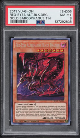 2019 Yu-Gi-Oh! Gold Sarcophagus Red-Eyes Alternative Black Dragon #EN005 PSA 8 NM-MT