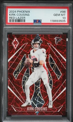 2024 Panini Phoenix Red Lazer Kirk Cousins /199 #96 PSA 10 GEM MINT