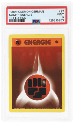 1999 Pokemon Base Set German 1st Edition Fighting Energy #97 PSA 9