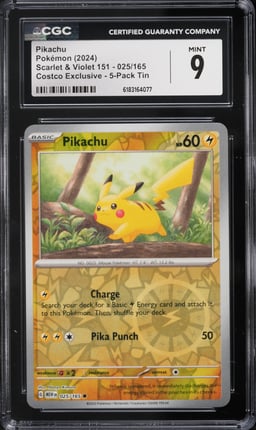 2024 Pokemon Scarlet & Violet 151 Costco Exclusive Pikachu #25 CGC 9 MINT