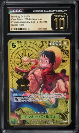 2024 One Piece Japanese 2nd Anniversary Set Monkey D. Luffy #ST13-015 CGC 10 PRISTINE