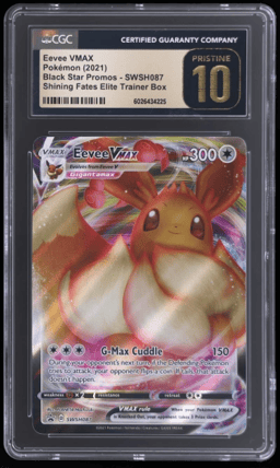 2021 Pokemon Sword and Shield Black Star Promo Shining Fates Elite Trainer Box Eevee Vmax #SWSH087 CGC BL