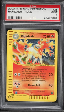2002 Pokemon Expedition Holo Rapidash #26 PSA 9 MINT