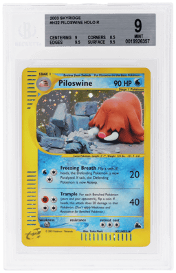 2003 Skyridge English Holo Piloswine #H22 BGS 9
