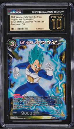 2022 Dragon Ball Super Dawn of the Z-Legends Foil SSB Vegeta, Help from the Past #BT18-055 CGC 10 PRISTINE