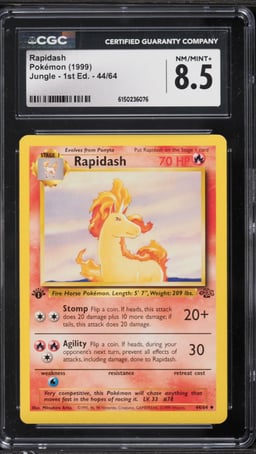 1999 Pokemon Jungle 1st Edition Rapidash #44 CGC 8.5 NM-MT+