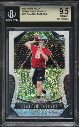 2019 Panini Prizm White Sparkle Clayton Thorson ROOKIE #310 BGS 9.5 GEM MINT