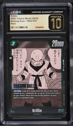 2024 Dragon Ball Super World Blazing Aura Krillin #FB02-074 CGC 10 PRISTINE