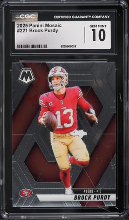 2025 Panini Mosaic Brock Purdy #221 CGC 10 GEM MINT