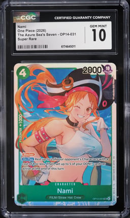 2026 One Piece The Azure Sea's Seven Nami #OP14-031 CGC 10 GEM MINT