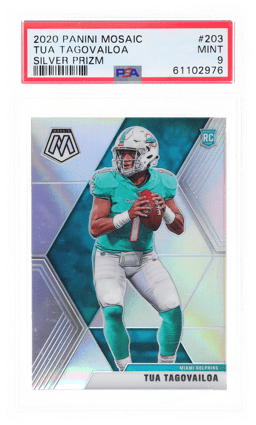 2020 Panini Mosaic Silver Tua Tagovailoa #203 PSA 9