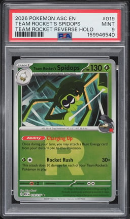 2026 Pokemon Mega Evolution Ascended Heroes Rocket Reverse Holo Team Rocket's Spidops PSA 9
