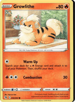 2021 Growlithe #32 Fusion Strike