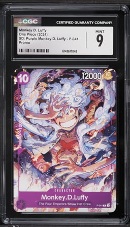 2024 One Piece Promo Starter Deck Purple Alt Art Monkey D. Luffy #P-41 CGC 9 MINT