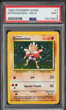 1999 Pokemon Base Set Holo Hitmonchan #7 PSA 9 MINT