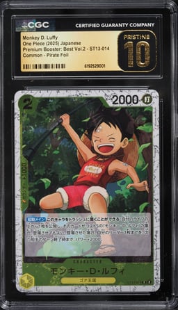 2025 One Piece Japanese Premium Booster Best Vol. 2 Pirate Foil Monkey D. Luffy CGC 10 PRISTINE