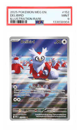 2025 Pokemon Mega Evolution Illustration Rare Delibird #152 PSA 9