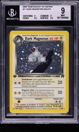 2000 Pokemon Team Rocket 1st Edition Holo Dark Magneton #11 BGS 9 MINT