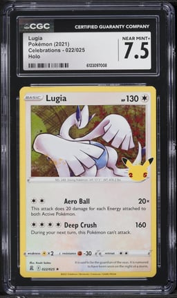 2021 Pokemon Sword & Shield Celebrations Classic Collection Holo Lugia #22 CGC 7.5 NRMT+