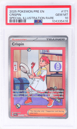 2025 Pokemon Prismatic Evolutions Special Illustration Rare Crispin #171 PSA 10