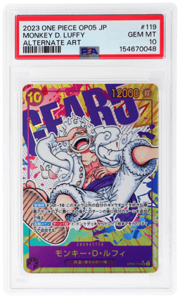 2023 One Piece Awakening of the New Era Japanese Alternate Art Monkey D Luffy #OP05-119 PSA 10