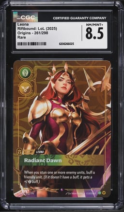 2025 Riftbound League Of Legends LoL Origins Leona #261 CGC 8.5 NM-MT+