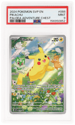 2024 Pokemon Scarlet and Violet Black Star Promo Paldea Adventure Chest Pikachu #088 PSA 9