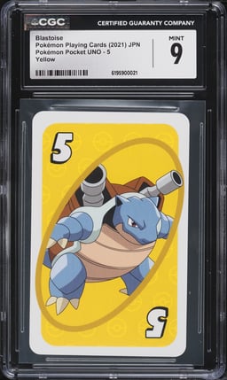 2021 Pokemon Japanese Playing Cards Pocket UNO Yellow Blastoise #5 CGC 9 MINT