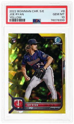 2022 Bowman Chrome Sapphire Yellow Refractor Joe Ryan #8 36/50 PSA 10