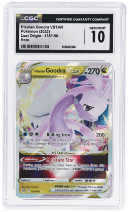 2022 Pokemon Sword and Shield Lost Origin Hisuian Goodra Vstar #136 CGC 10
