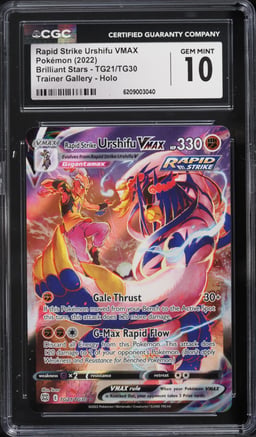 2022 Pokemon Sword & Shield Brilliant Stars CHR Rapid Strike Urshifu VMAX #TG21 CGC 10 GEM MINT