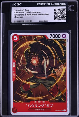 2024 One Piece Japanese Emperors In New World Howling Gab #OP09-006 CGC AUTH