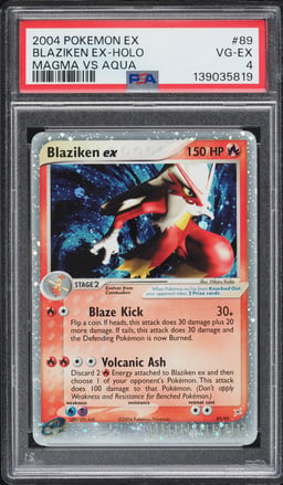 2004 Pokemon EX Team Magma Vs Aqua Holo Blaziken ex #89 PSA 4 VGEX