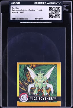 1999 Pokemon Stickers Series 1 Artbox Scyther #123 CGC AUTH