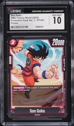2024 DBS: Fusion World Promotion Pack Vol. 1 Son Goku #FP-001 CGC 10 GEM MINT
