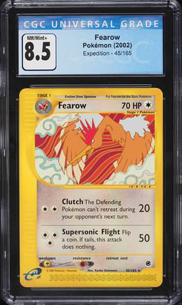 2002 Pokemon Expedition Fearow #45 CGC 8.5 NM-MT+