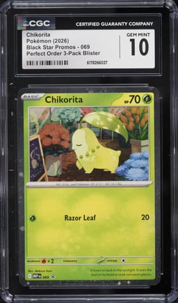 2026 Pokemon Mega Evolution Promo Perfect Order Chikorita #069 CGC 10 GEM MINT