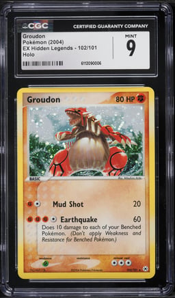 2004 Pokemon EX Hidden Legends Holo Groudon #102 CGC 9 MINT