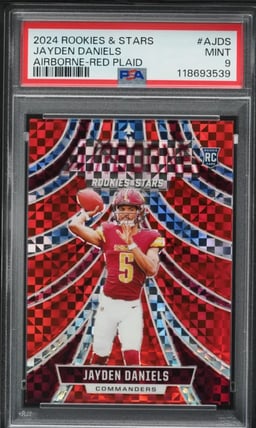 2024 Panini Rookies & Stars Airborne Red Plaid Jayden Daniels ROOKIE PSA 9 MINT