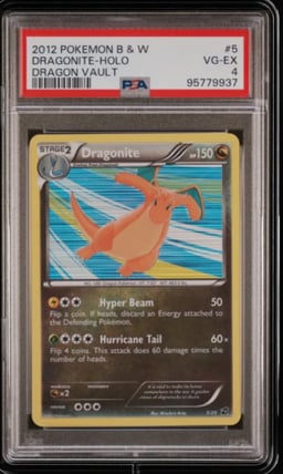2012 POKEMON B&W DRAGON VAULT #5 DRAGONITE-HOLO PSA 4