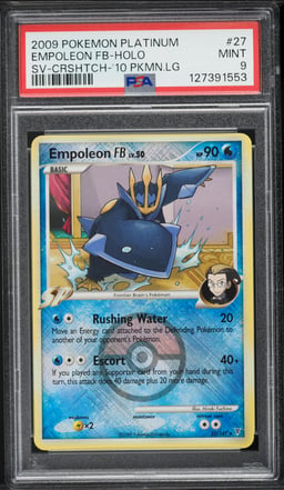 2009 Pokemon Platinum Supreme Victors Crosshatch Holo Empoleon FB #27 PSA 9 MINT