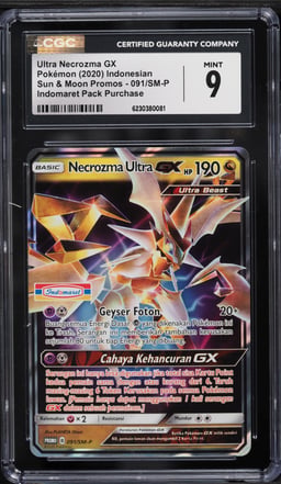 2020 Pokemon Indonesian SM Promo Indomaret Pack Purchase Ultra Necrozma GX #91 CGC 9 MINT