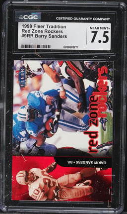 1998 Fleer Tradition Red Zone Rockers Barry Sanders #9RR CGC 7.5 NRMT+