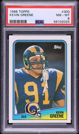 1988 Topps Football Kevin Greene ROOKIE #300 PSA 8 NM-MT
