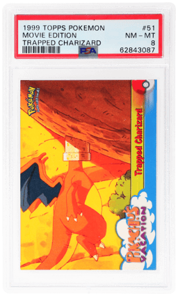 1999 Topps Pokemon Movie Edition Trapped Charizard #51 PSA 8