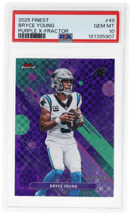 2025 Finest Purple X-Fractor Bryce Young #49 104/150 PSA 10