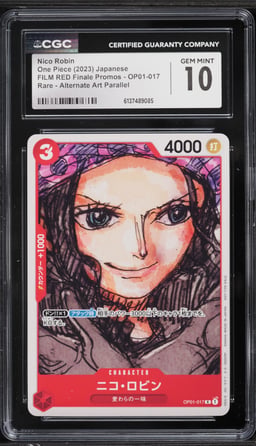 2023 One Piece Japanese Film Red Finale Promo Alt Art Nico Robin #OP01-017 CGC 10 GEM MINT